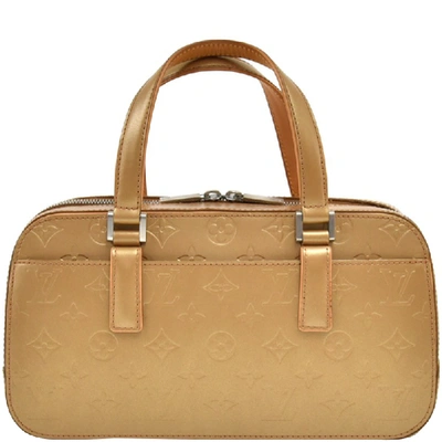 Pre-owned Louis Vuitton Gold Monogram Glace Shelton Bag
