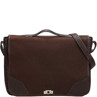 Pre-owned Hermes Brown/dark Brown Canvas Victoria Messenger Bag