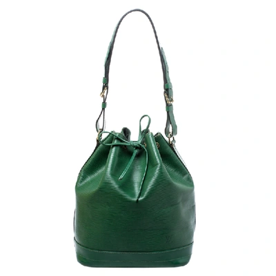 Pre-owned Louis Vuitton Borneo Green Epi Leather Petit Noe Shoulder Bag