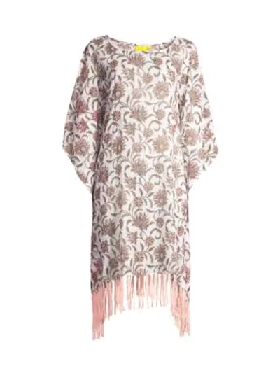 Roller Rabbit Vine Floral Cona Cotton Poncho Cover-up In Ivory