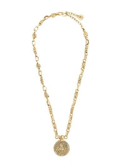 Goossens Talisman Sagittarius Medal Necklace In Gold