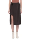 MAURO GRIFONI GRIFONI WOMAN MIDI SKIRT DARK BROWN SIZE 6 ACETATE, SILK,35427316NI 3