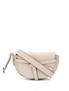 Loewe Small Gate Leather Saddle Bag In Light Oat