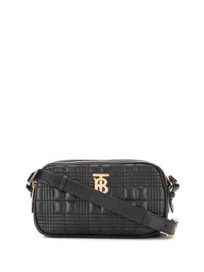Burberry Mini Quilted-effect Crossbody Bag In A1189  Black