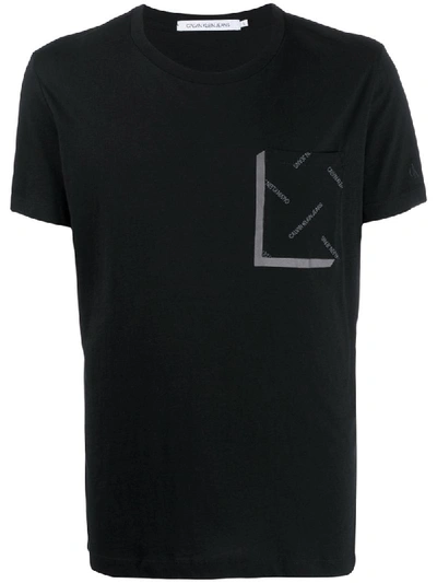 Calvin Klein Jeans Est.1978 Bae Pocket T-shirt In Black