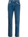 Christopher Kane Embellished Side-stripe Jeans In Blue