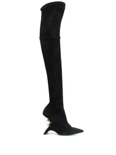 Nicholas Kirkwood Jazzelle Over The Knee Boots 105mm In Black