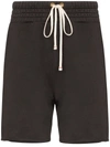 Les Tien Grey Ragged Hem Drawstring Shorts In Grey