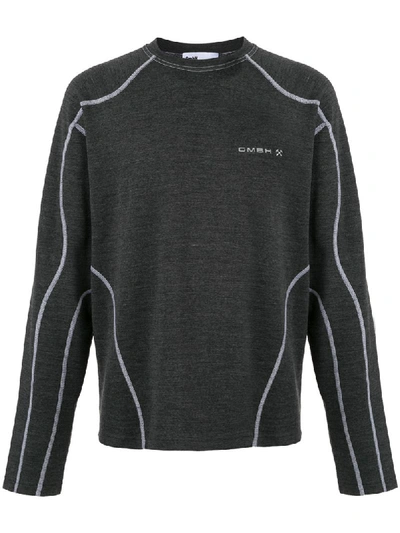 Gmbh Embroidered Sweatshirt In Grey