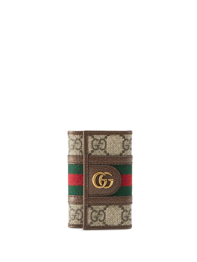 Gucci Ophidia Gg Keychain In Neutrals