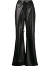 Nanushka Chimo Cropped Vegan Leather Wide-leg Pants In Black