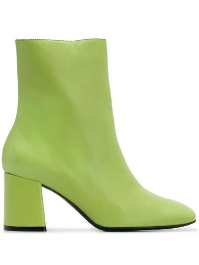 Nicole Saldaã±a Block Heel Ankle Boots In Green