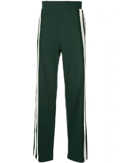 Wales Bonner Crochet Stripe Track Trousers In Green