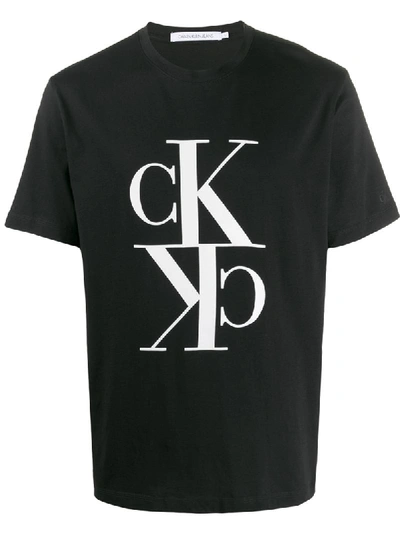 Calvin Klein Jeans Est.1978 Ck Print Short-sleeved T-shirt In Black