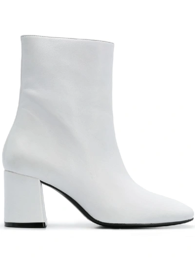 Nicole Saldaã±a Calley Block-heel Ankle Boots In White