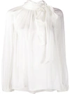 Zimmermann Pussybow Long-sleeve Blouse In White