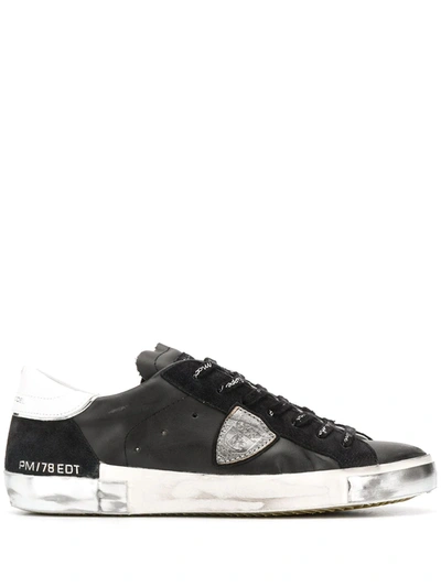 PHILIPPE MODEL DISTRESSED LOW-TOP SNEAKERS