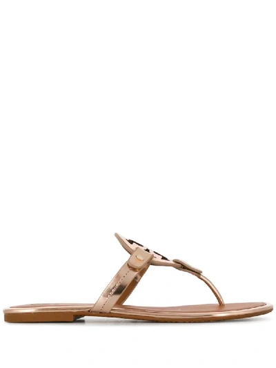 Tory Burch Miller T-medallion Sandals In Gold