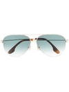 Victoria Beckham Aviator Sunglasses In Gold
