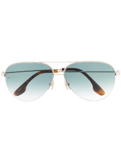 Victoria Beckham Aviator Sunglasses In Gold