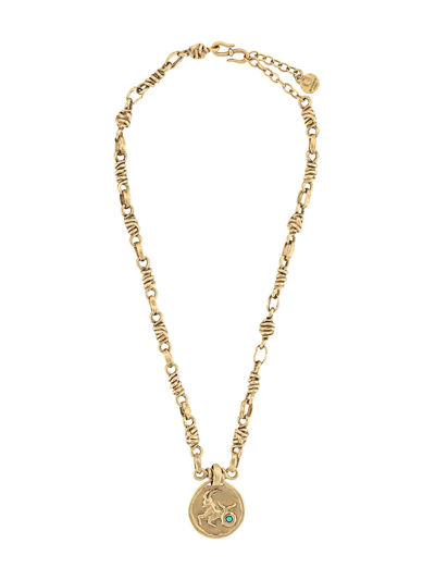 Goossens Talisman Capricorn Medal Necklace In Gold