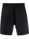 Alexander Mcqueen Black Jersey Bermuda Shorts With Side Logo In Black