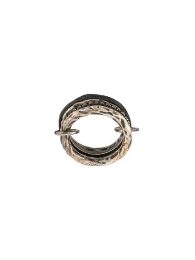 Guidi Silver-tone Ring In Black