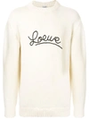 Loewe Logo Embroidered Jumper In White
