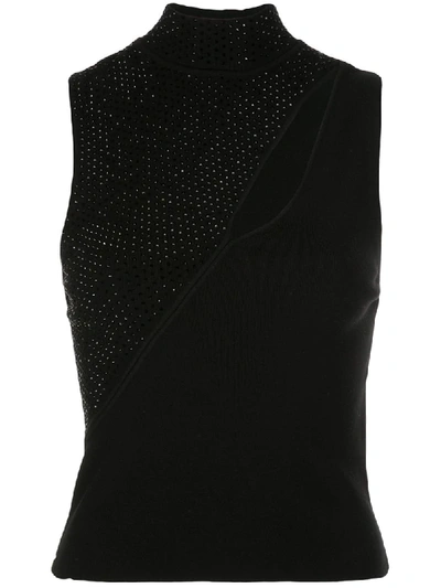 Alice And Olivia Abbi Knit Top In Black