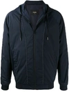 Fendi Kway Hooded Wind Breaker Jacket In Blue