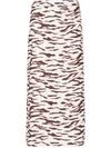 Rejina Pyo Mini Ruched Tiger-print Twill Midi Skirt In White
