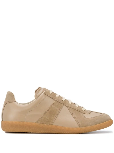 MAISON MARGIELA REPLICA LOW-TOP LEATHER SNEAKERS