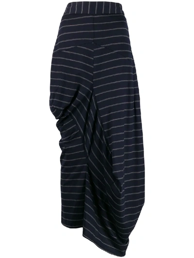 Chalayan Striped Draped Skirt In Blue