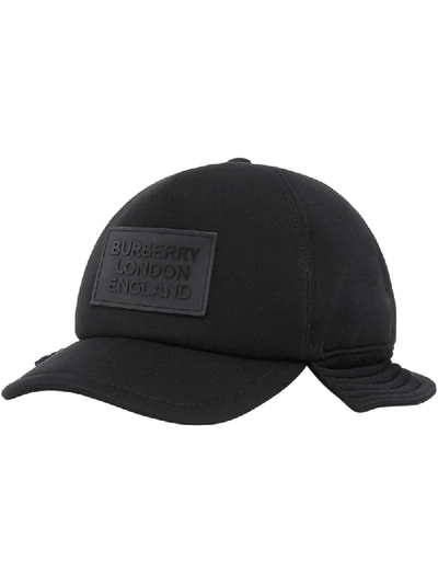 Burberry Logo缝饰再造棒球帽 In Black