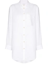 Asceno Linen Button-front Shirt In White