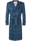 THOM BROWNE WINDOWPANE HARRIS TWEED TRENCH COAT