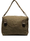 BY WALID GREEN MILITARY CANVAS MESSENGER BAG