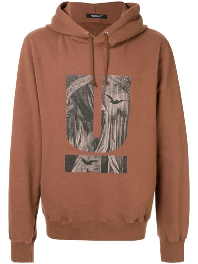 Undercover Graphic Print Hoodie In Brown