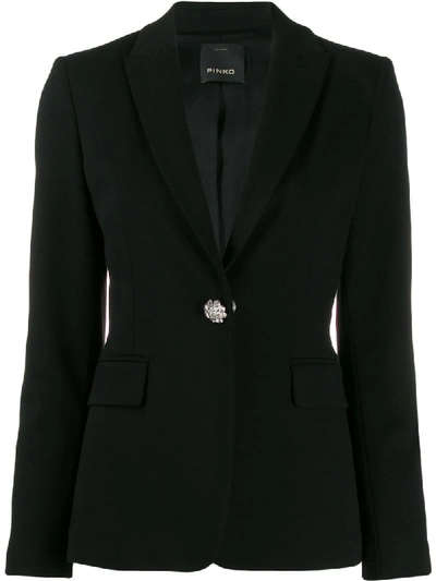 Pinko Single-breasted Fitted Blazer In Black