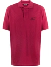 Raf Simons Embroidered Detail Polo Shirt In Red