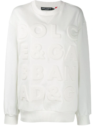 Dolce & Gabbana Sweatshirt Mit Eingeprägtem Logo In White
