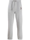 Burberry Embroidered Monogram Track Pants In Grey