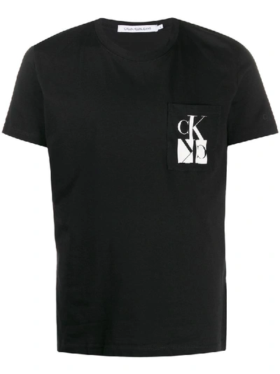 Calvin Klein Jeans Est.1978 Bae Logo Patch T-shirt In Black