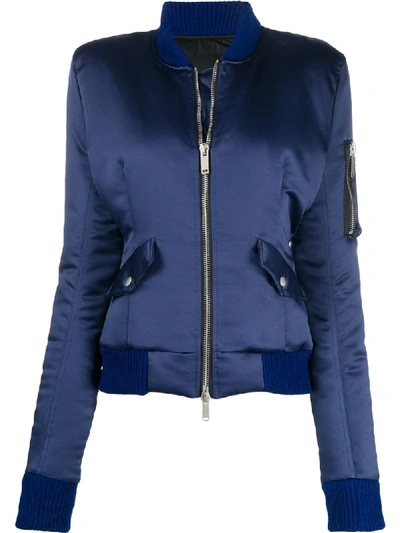 Ben Taverniti Unravel Project Sateen Down Bomber Jacket In Blue