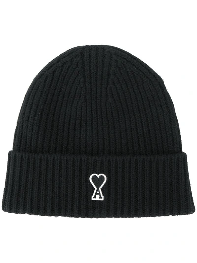 Ami Alexandre Mattiussi Men's De Coure Patch Beanie In Noir