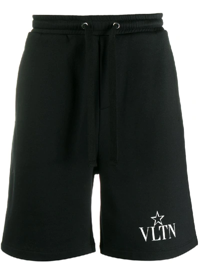 Valentino Vltn Star Track Shorts In Black