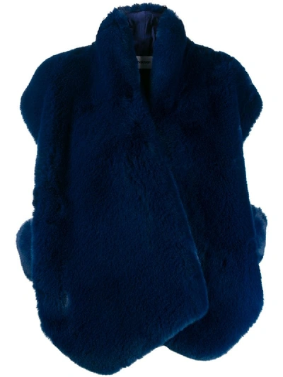 Chalayan Jacke Aus Faux Fur In Blue