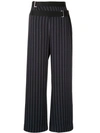 DION LEE PINSTRIPED WIDE-LEG TROUSERS