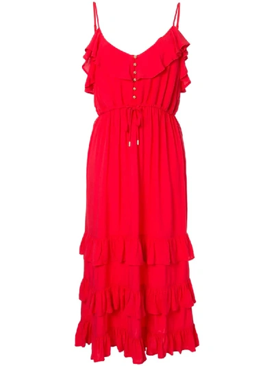 Melissa Odabash Bethan Ruffle Mini Dress In Red