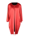 Gianluca Capannolo Woman Overcoat & Trench Coat Red Size 6 Triacetate, Polyester